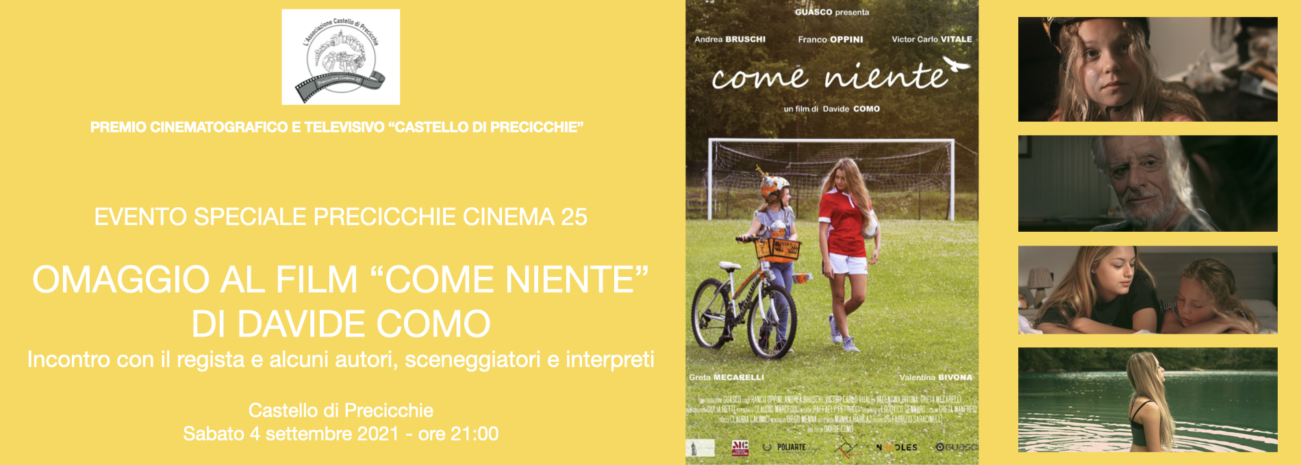 Evento Speciale Precicchie Cinema 25 Omaggio al film Come Niente 